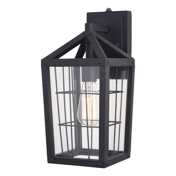 Vaxcel Gage 7-in Black Outdoor Farmhouse Wire Cage Wall Lantern, Dusk to Dawn T0589 - main